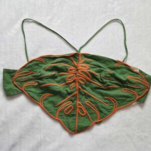 M Farm Rio x Anthropologie Fresh forest leaf crop top